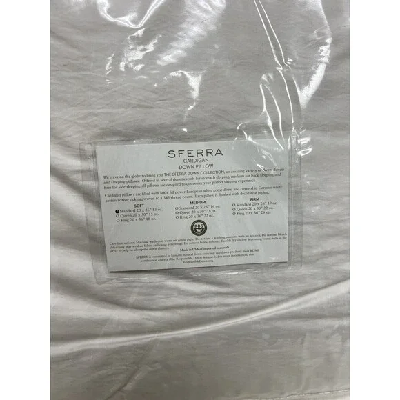 Sferra Down Cardigan (1) Standard Down Pillow Soft Density - Picture 3 of 11
